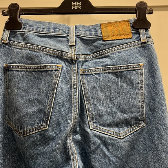 NWOT The Farrah Wide Leg Denim Forum button fly high rise blue denim jeans - Picture 9 of 14